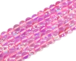 Holdkő golyó - szintetikus - 8mm - pink AB 23db